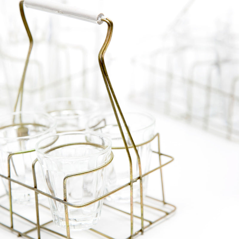 Chai Rack with 4 Small Glasses