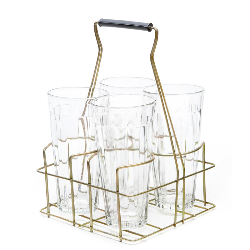 Chai Rack with 4 Large Glasses