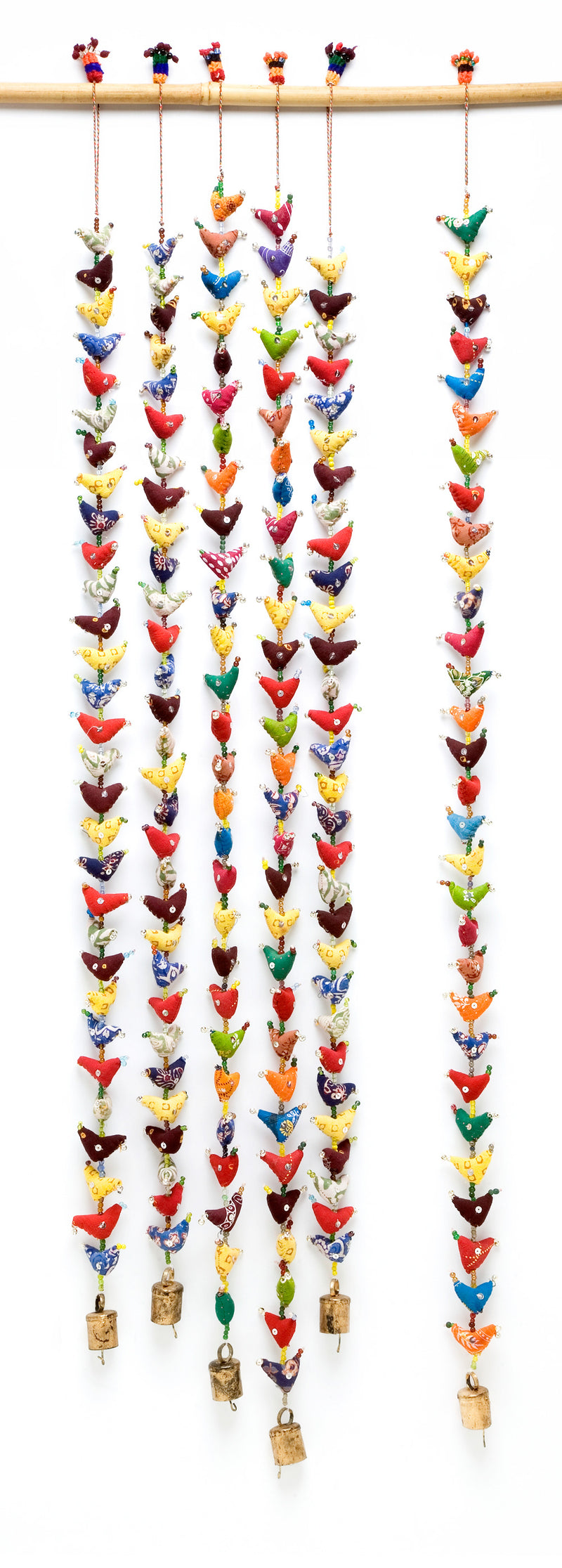 Multicoloured Prosperity Hens, Small, 45" Strand